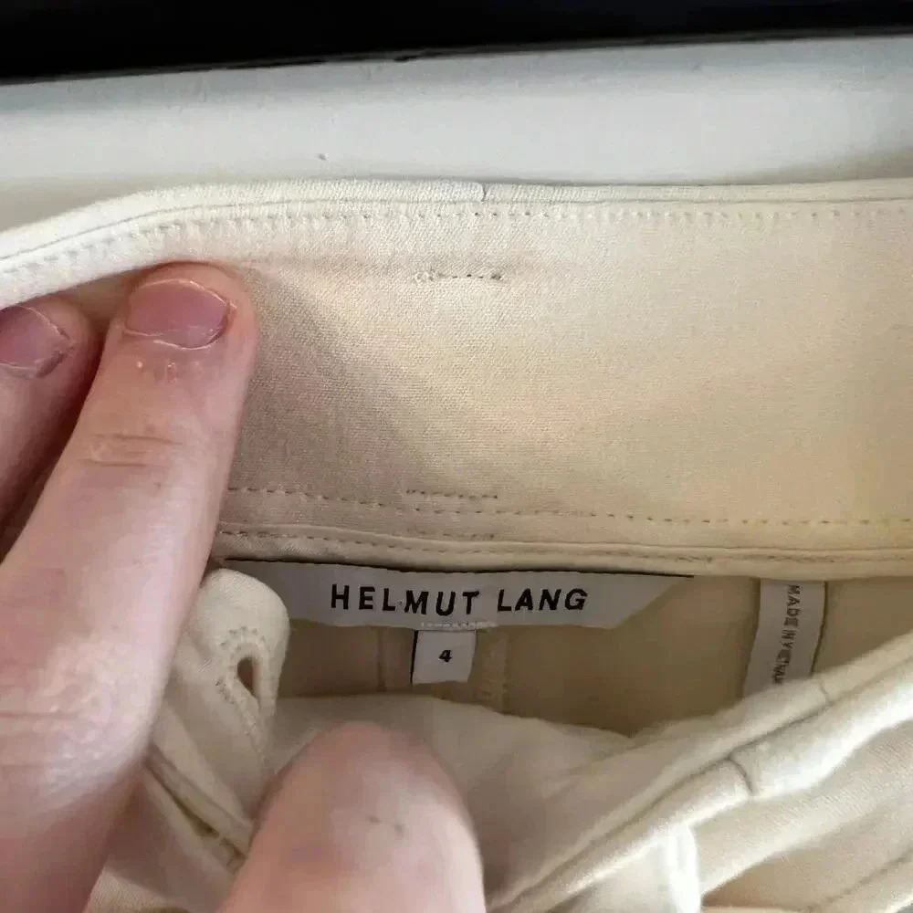 79 Helmut Lang Waist Tie Shorts Size 4 Color Cream - Picture 3 of 6